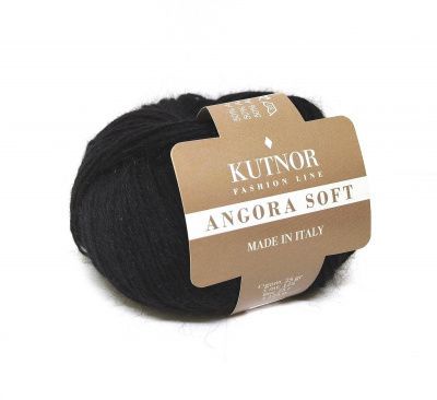 Kutnor  Angora Soft ( 7124 черный) 50% ангора, 20% шерсть, 30% полиамид 25 гр/125 м